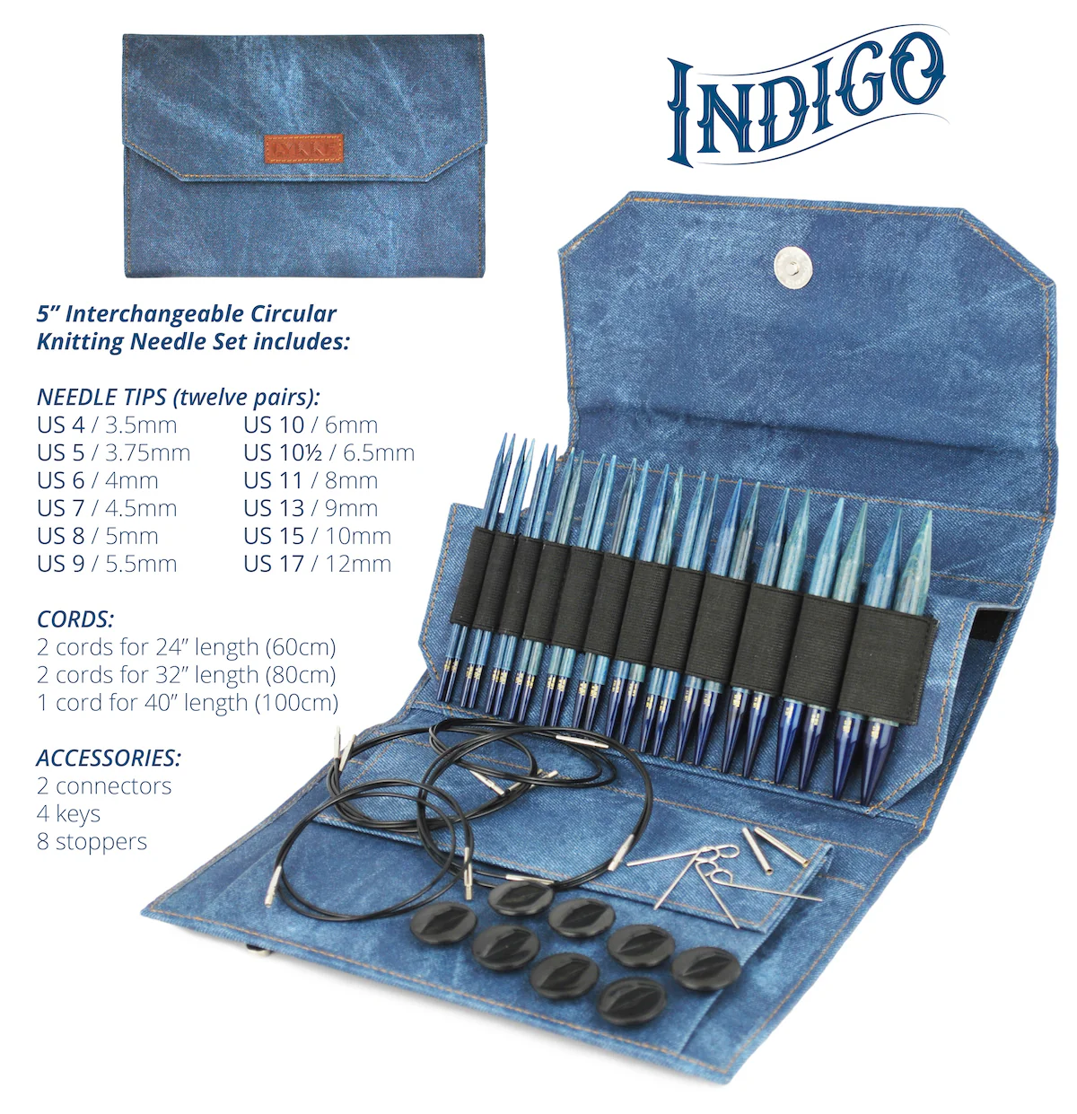 Indigo Interchangeable Set-  13cm/5" Tips - Image 4